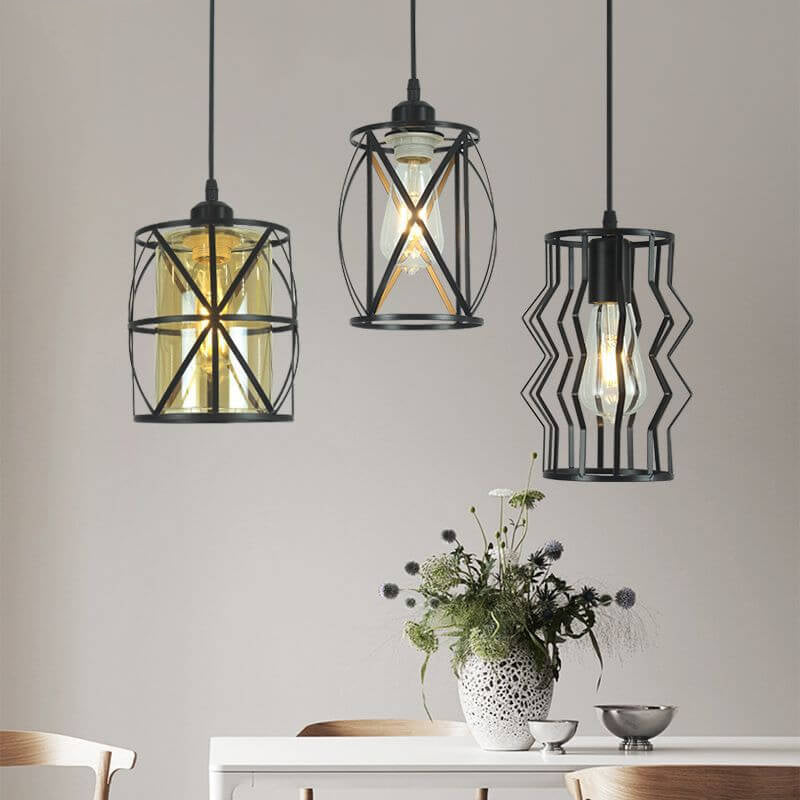 Retro Industrial Iron Creative Hollow Design 1-Light Pendant Light