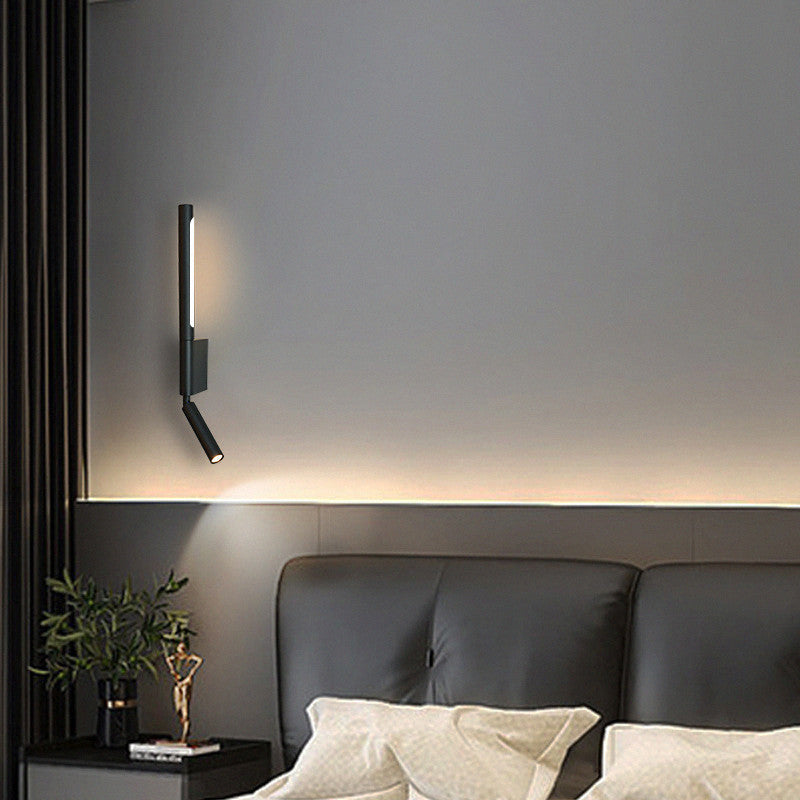 Modern Minimalist Aluminum Stirp Adjustable Spotlight LED Wall Sconce Lamp For Bedroom