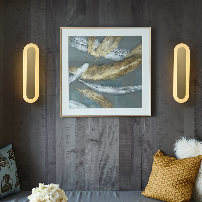 مصباح حائط بتصميم عصري فاخر من النحاس مع حلقة LED 