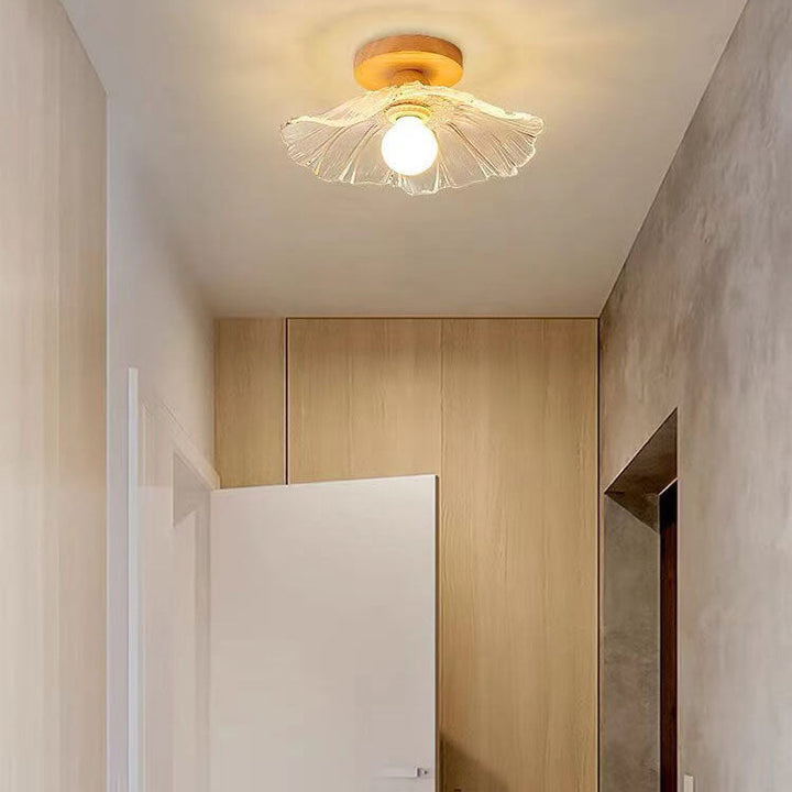 Lustre semi-encastré 1 lumière en verre simple japonais 