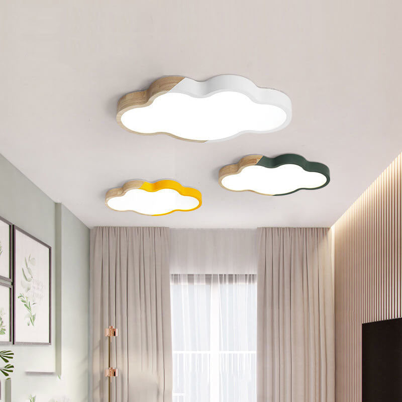 Nordic Logs Cloud Macaroon LED Kids Flush Mount Ceiling Light