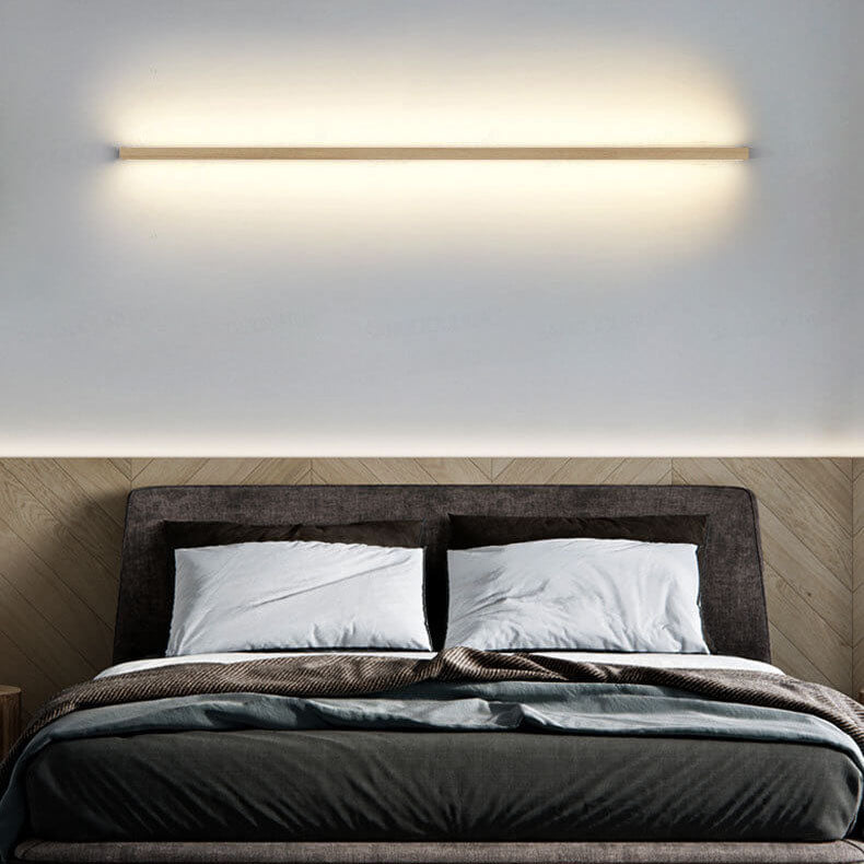 Japanese Simple Solid Wood Strip LED Wall Sconce Lamp