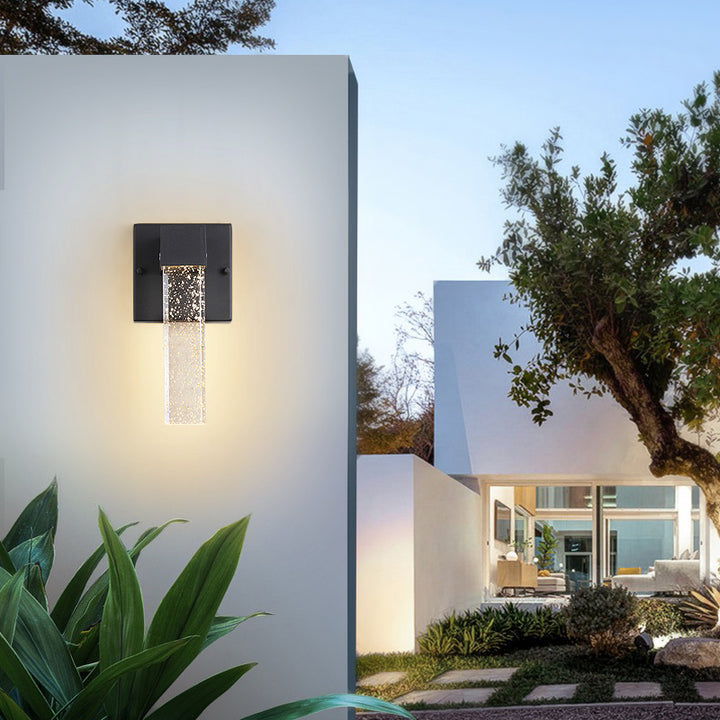 Modern Minimalist Bubble Crystal Square LED Outdoor Waterproof Wall Sconce Lamp For Outdoor Patio