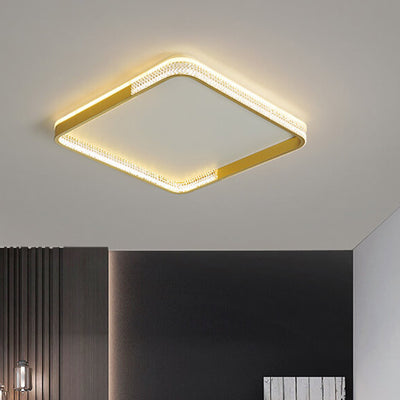 Nordic Light Luxury Square Ring LED Flush Mount Ceiling Light