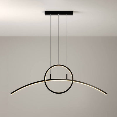 Modern Creative Long Curve Round Island Light LED Chandelier