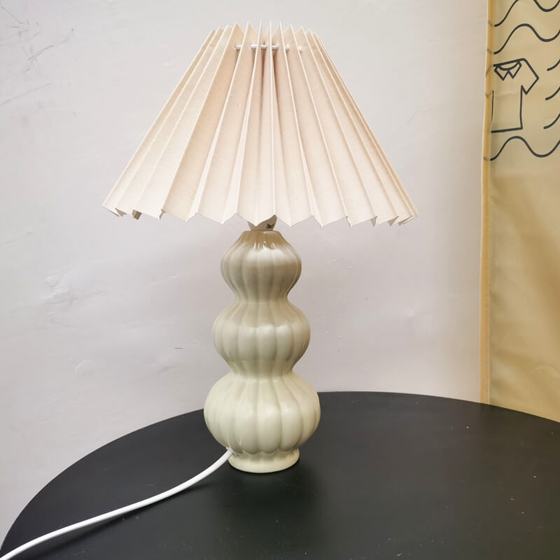 Lampe de Table 1 Lumière en Céramique Plissée Créative Traditionnelle Européenne 