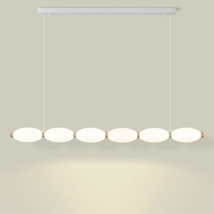 Traditional Japanese Pearl Chain Magic Bean PE Shade LED Island Light Chandelier For Dining Room