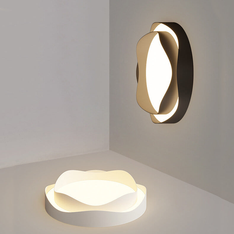 Modern Acrylic Round Creative Corrugated Design LED Flush Mount Light