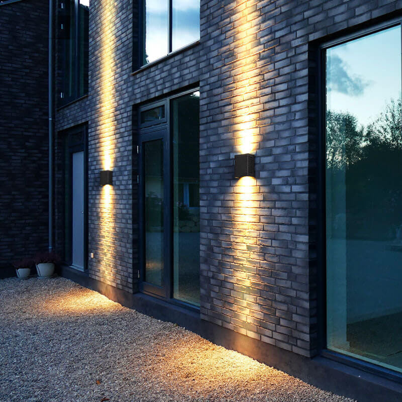 Modern Outdoor Square Column Waterproof LED Wall Sconce Lamp