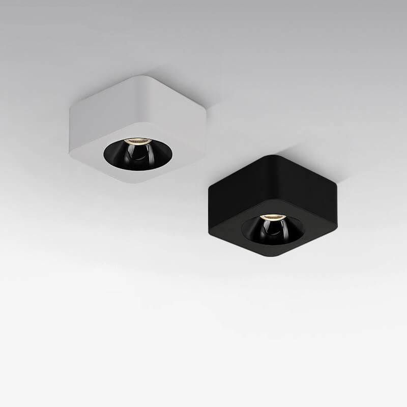 Modern Minimalist Solid Color Square Aluminum LED Spotlight Flush Mount Ceiling Light