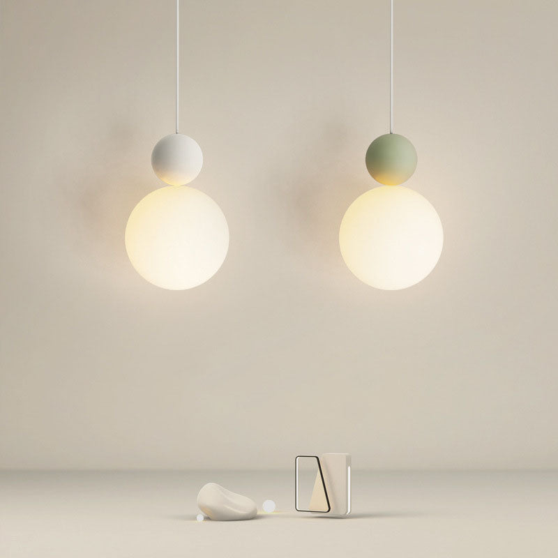 Zeitgenössische nordische PE-Globus-Ball-Eisen-1-Licht-Pendelleuchte für das Schlafzimmer 