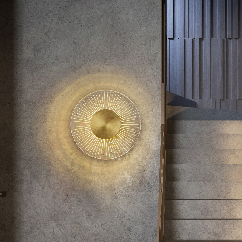Diseño de Línea Redonda de Cobre Completo Industrial Lámpara Aplique de Pared LED 