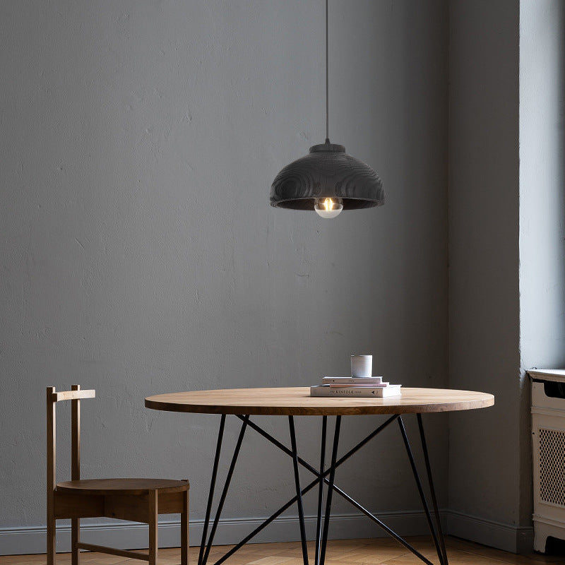 Moderne nordische Pendelleuchte mit schwarzem Kuppelschirm aus Kunstharz, 1-flammig, für Wohnzimmer &amp; Schlafzimmer 