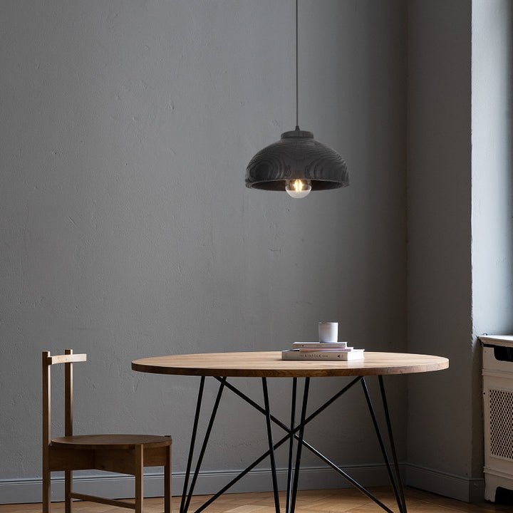 Moderne nordische Pendelleuchte mit schwarzem Kuppelschirm aus Kunstharz, 1-flammig, für Wohnzimmer &amp; Schlafzimmer 