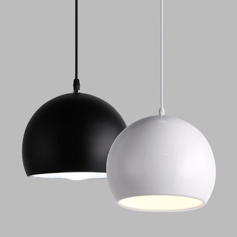 Modern Solid Color Round Head Iron 1-Light Pendant Light