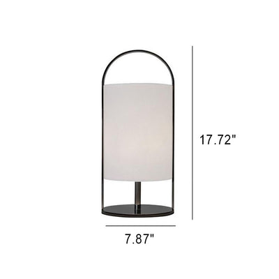 Nordic Minimalist Fabric Column Ring 1-Light Table Lamp