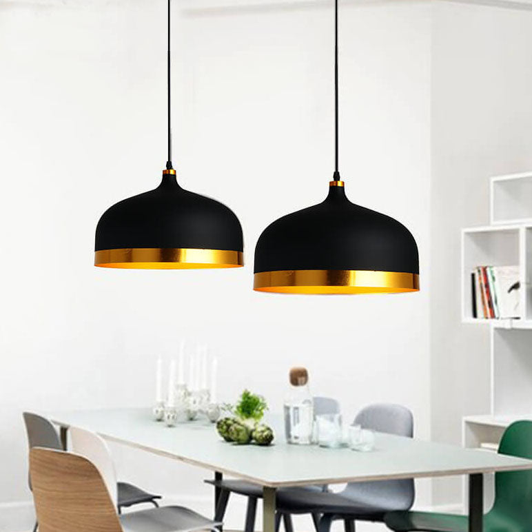 Lustre suspendu moderne en aluminium demi-rond à une lumière 