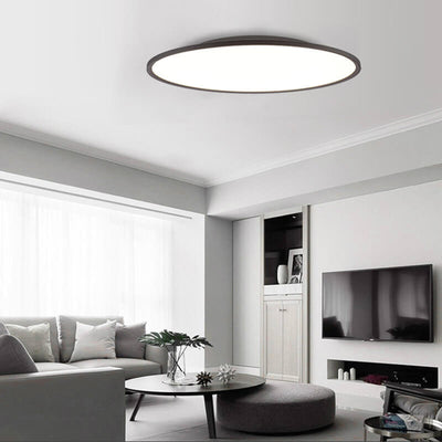 Modern Minimalist Acrylic Aluminum Round Shade LED Flush Mount Ceiling Light For Living Room