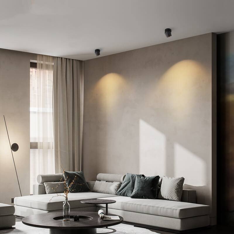 ضوء كشاف LED قابل للتعديل بزاوية من الألومنيوم بتصميم حديث وبسيط مثبت شبه مدمج في السقف 