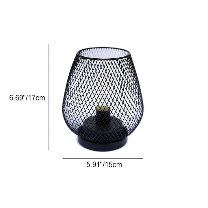 Moderne minimalistische Batterie-Raster-Eisen-Glas 1-Licht Tischlampe 