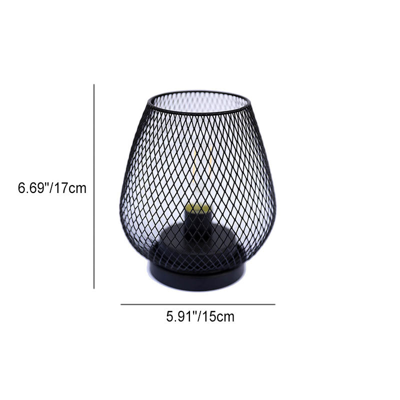 Modern Minimalist Battery Grid Iron Glass 1-Light Table Lamp