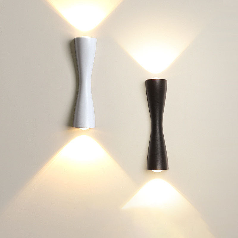 Applique murale LED en forme de trompette en aluminium étanche de luxe contemporain pour patio extérieur 