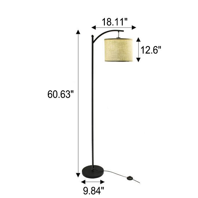 Modern Minimalist Linen Fabric Column 1- Light Standing Floor Lamp