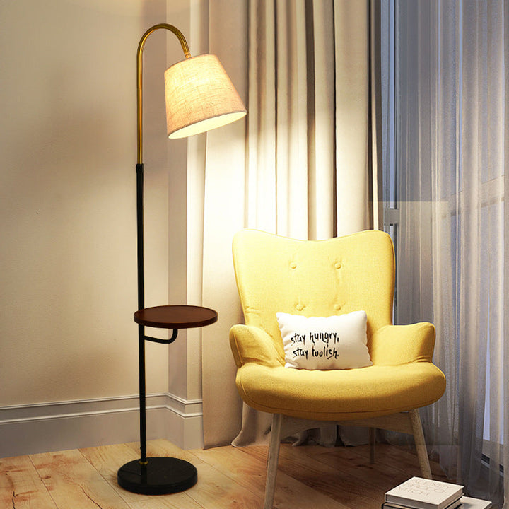 Nordic Light Luxus-Plissee-Stoff-Marmor-Stehlampe mit 1 Licht