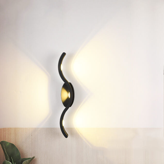 Modern Creative Wave Curve Acrylic Aluminum LED Wall Sconce Lamp