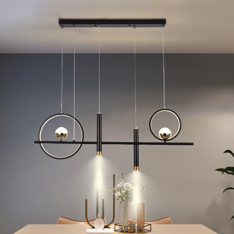 Modern Minimalist Creative Circle Line Combination Design LED Island Light Chandelier