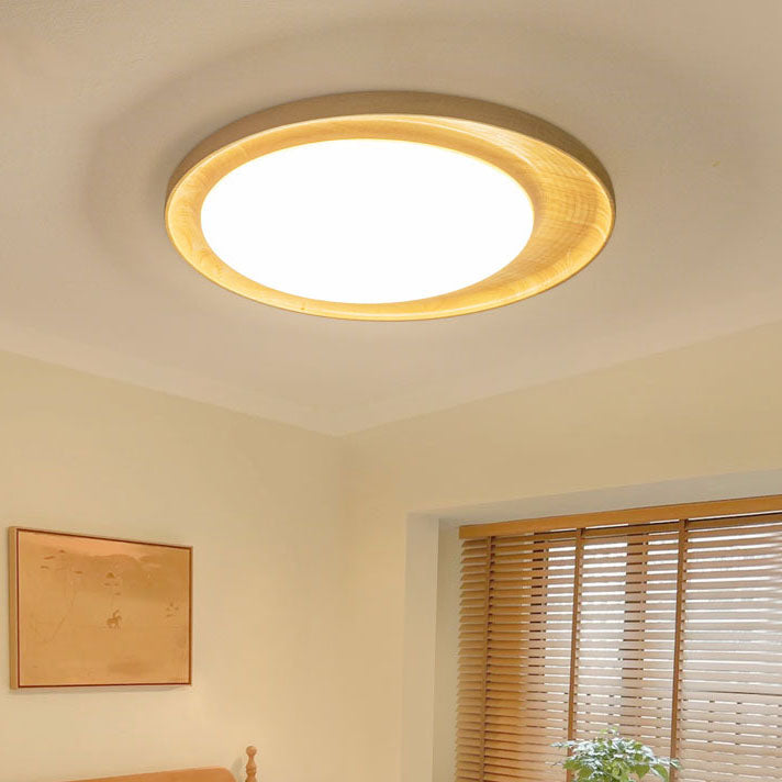 Japanese Minimalist Round Slim LED Flush Mount Ceiling Light