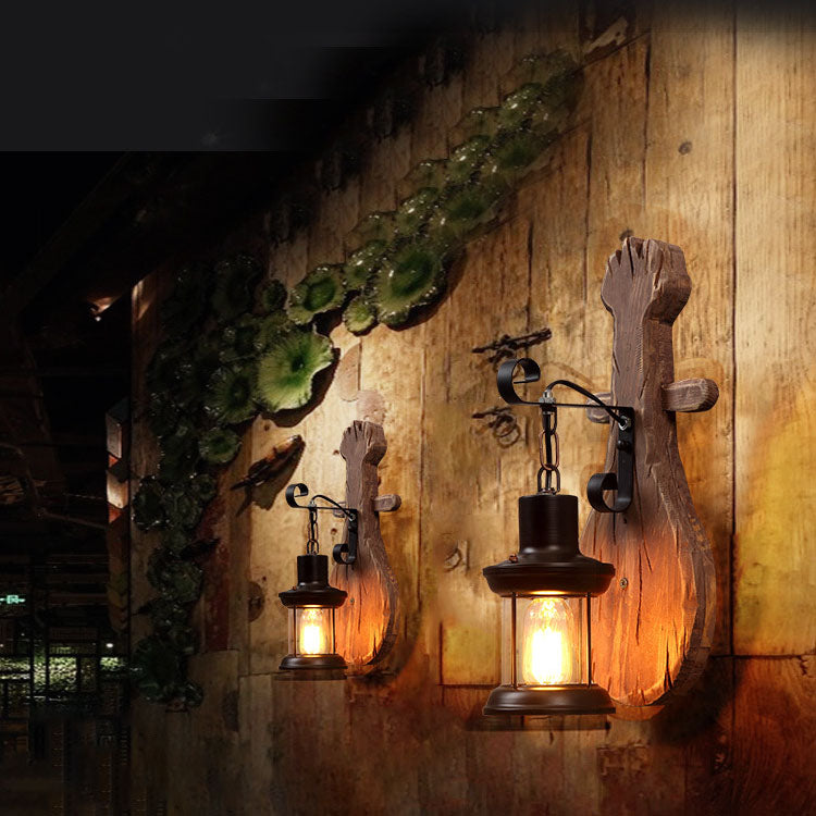Traditionelle Bauernhaus-Wandleuchte in Pipa-Form mit 1 Licht für das Esszimmer 