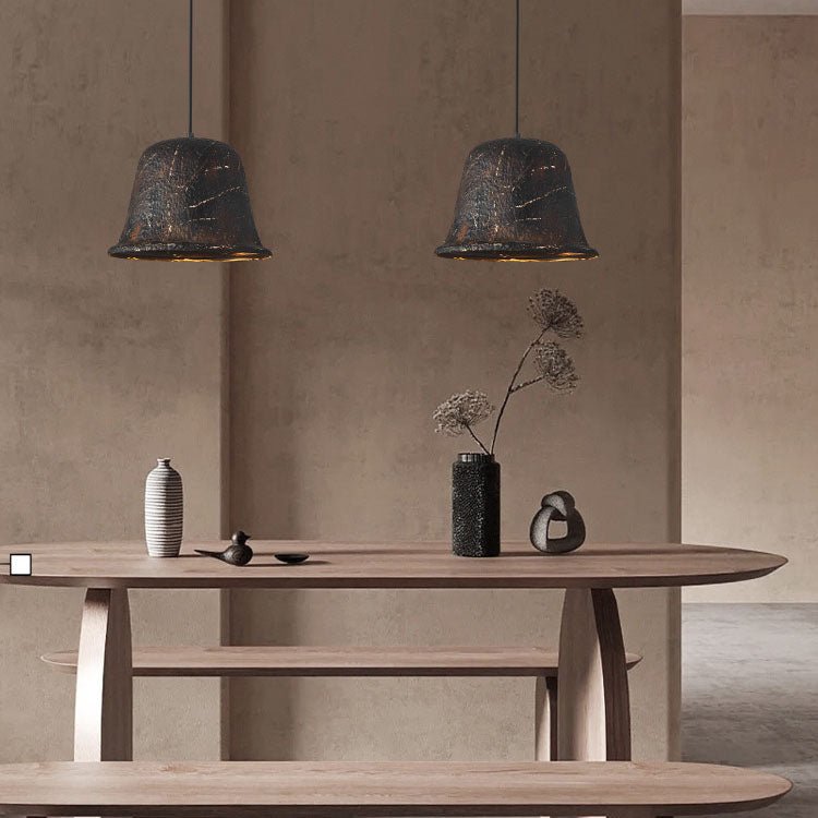 Contemporary Industrial Iron Hat Shape 1-Light Pendant Light For Dining Room