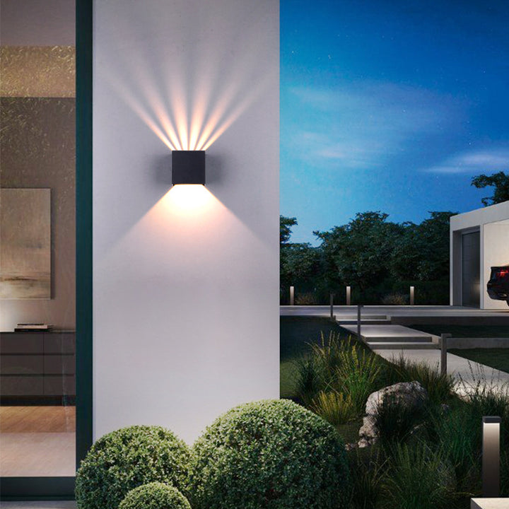 Lampe murale moderne en aluminium carré de couleur unie LED extérieure étanche 