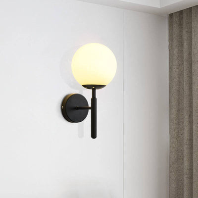 Nordic Minimalist Round Ball Iron Glass 1-Light Wall Sconce Lamp