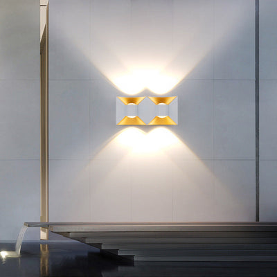 Lámpara de Aplique de Pared LED Cuadrada de Aluminio Impermeable de Simplicidad Contemporánea para Patio Exterior 