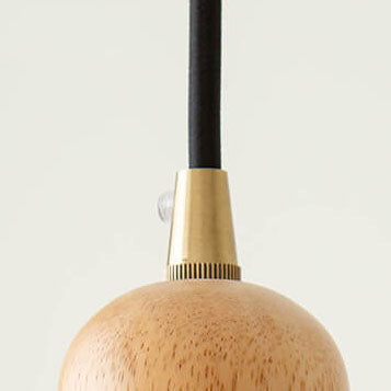 Suspension Luminaire 1 Lumière en Noyer Moderne avec Abat-Jour en Verre Vintage 