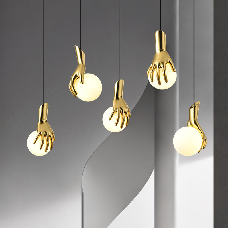 Modern Minimalist Creative All Copper Glass 1-Light Pendant Light