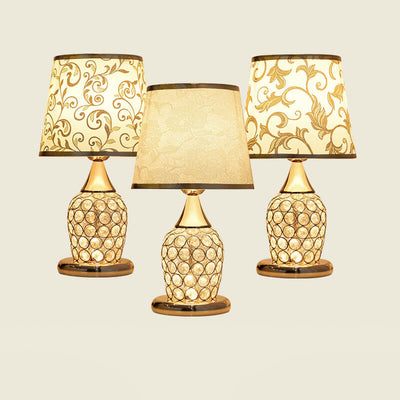 Lampe de table 1 lumière avec design créatif de motif en cristal européen 