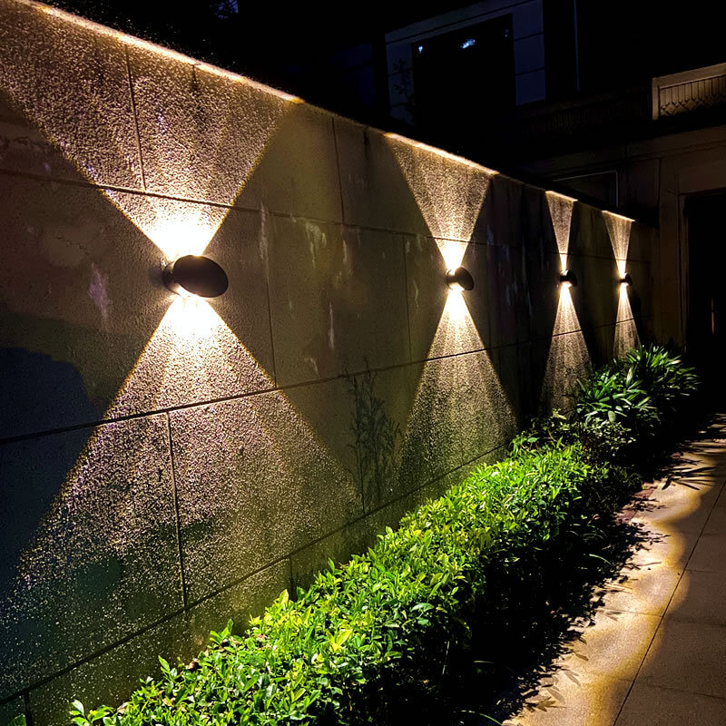 Moderne runde gehärtete Glas-wasserdichte Solar-LED-Garten-Wandleuchte im Freien 