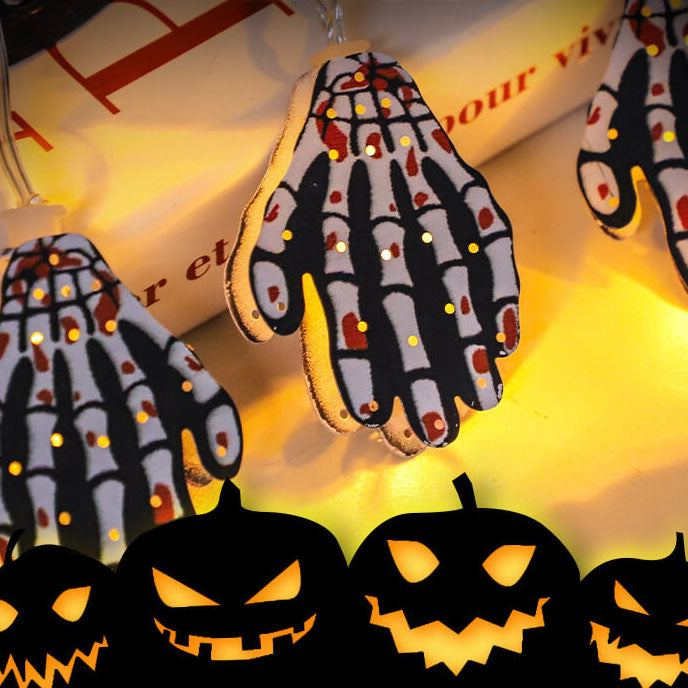 Halloween LED Squelette Citrouille Batterie LED Guirlande Lumineuse Décorative 
