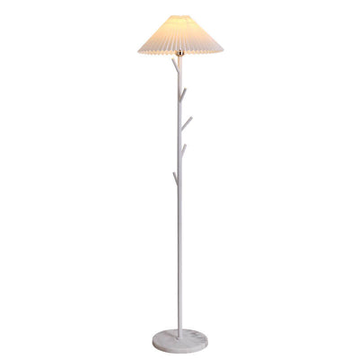 Nordic Minimalist Solid Color Pleated Iron PVC 1-Light Standing Floor Lamp