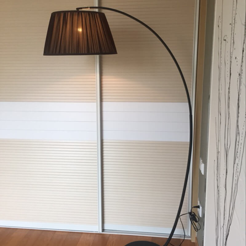 European Minimalist Solid Color Fishing Iron Fabric 1-Light Standing Floor Lamp