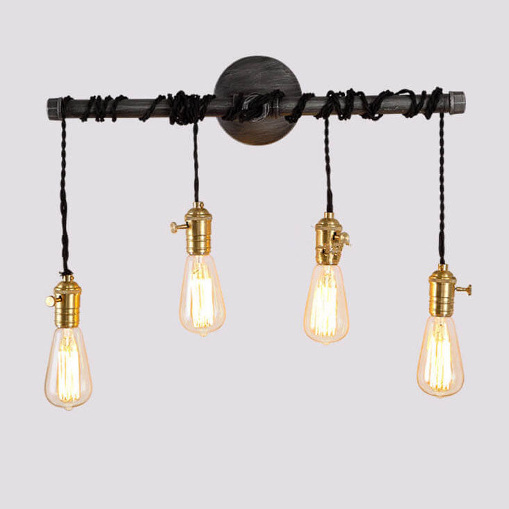 Industrial Vintage Water Pipes Strip Hanging  1/4 Light Wall Sconce Lamp