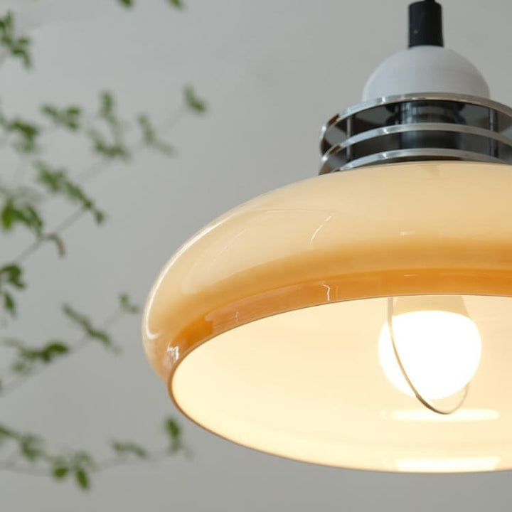 Lustre suspendu vintage minimaliste moderne en verre et fer rétractable à 1 lumière 