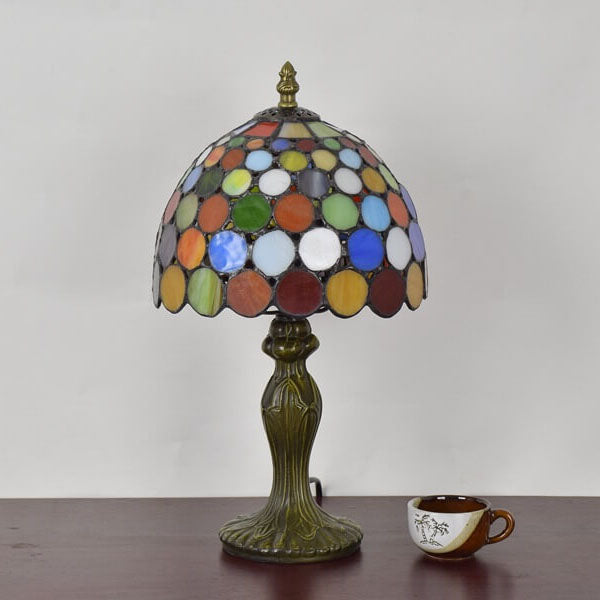 European Style Tiffany Stained Dot Glass 1-Light Table Lamp