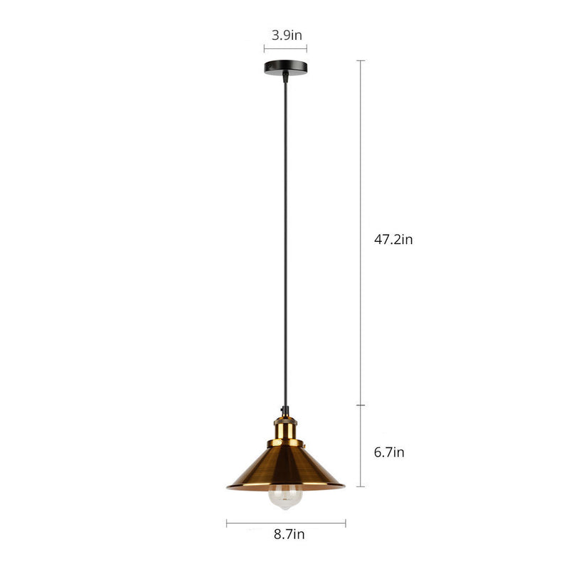 Industrial Vintage Plating Dome Pot Lid 1-Light Pendant Light