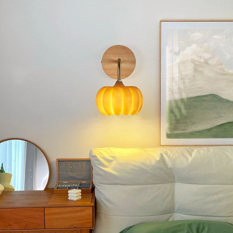 Modern Creative Pumpkin Aluminum 1-Light Wall Sconce Lamp