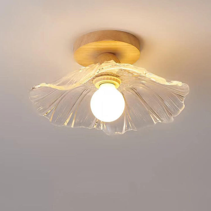 Lustre semi-encastré 1 lumière en verre simple japonais 