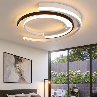 Nordic Creative Circle Half Round LED Flush Mount Ceiling Light